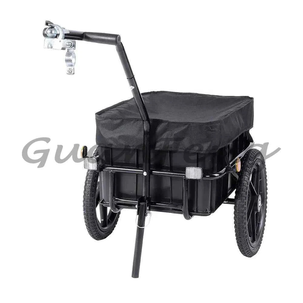 Steel folding garden trolley with wheeled rolling container shopping cart for beach trips and tool storage