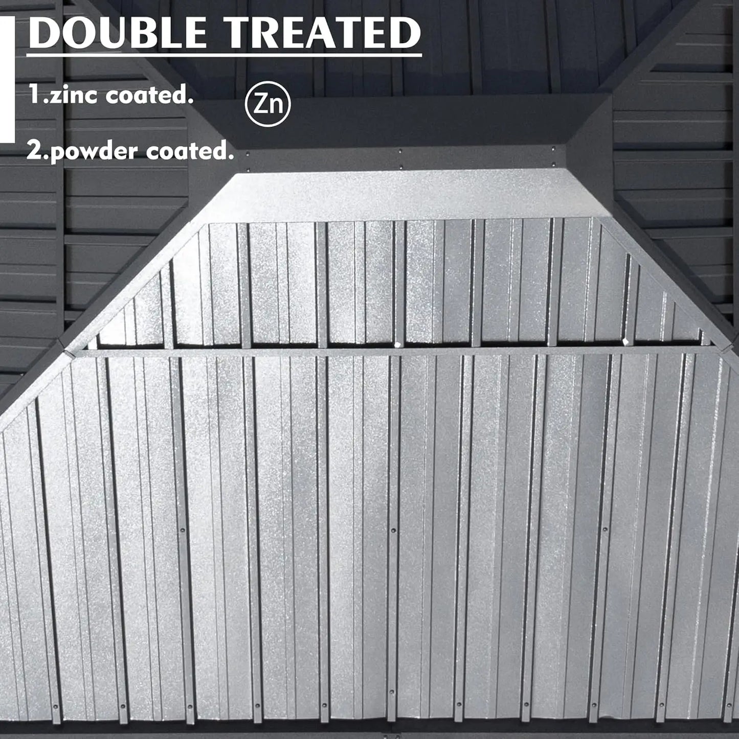 10' x 12' Hardtop Gazebo, Aluminum Frame with Galvanized Steel Double Roof, Outdoor Permanent Pavilion, Customized