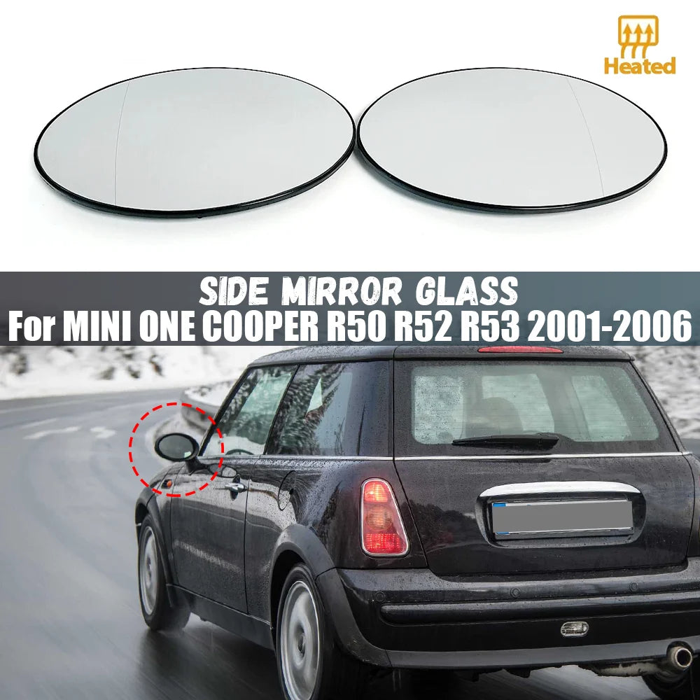 Heating Side Mirror Glass Lens Door Wing Mirror Glass For MINI ONE COOPER R50 R52 R53 2001 2002 2003 2004 2005 2006