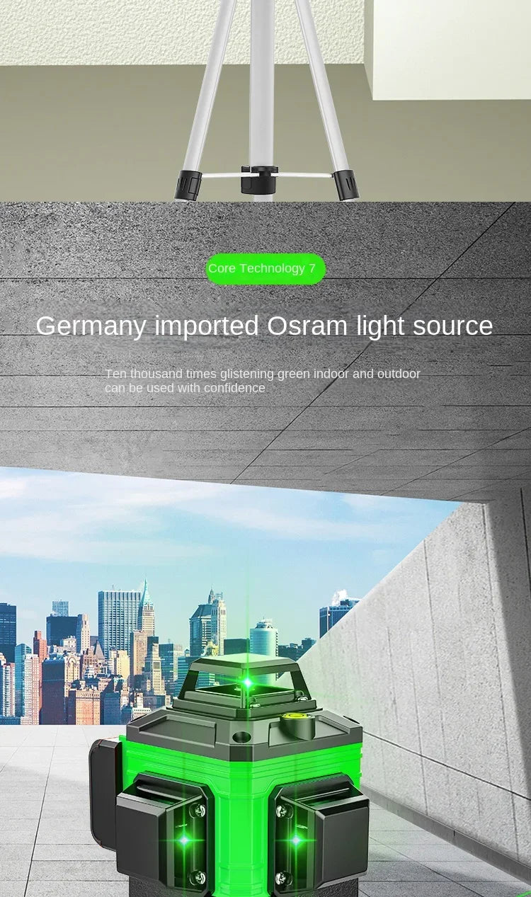 2 batteries laser level 8/12/16 line green light high-precision automatic line shipped from Brazil warehouse duty-free