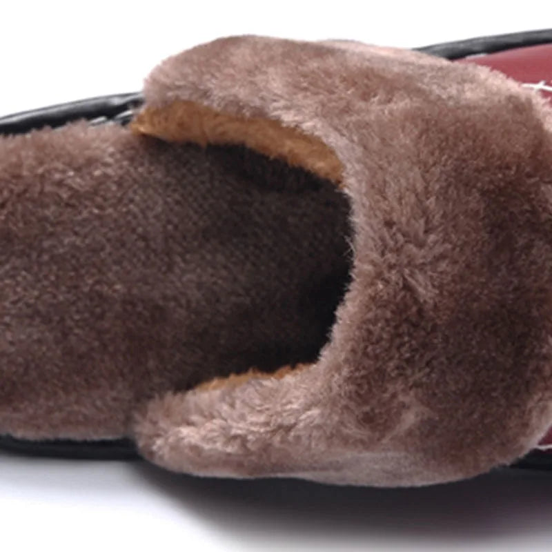 Women Slipper for Winter Fashion Leather Shoes Indoor Use Plus Size Men Warm Furry Slippers Home Slippers Women Shoes WSH3769
