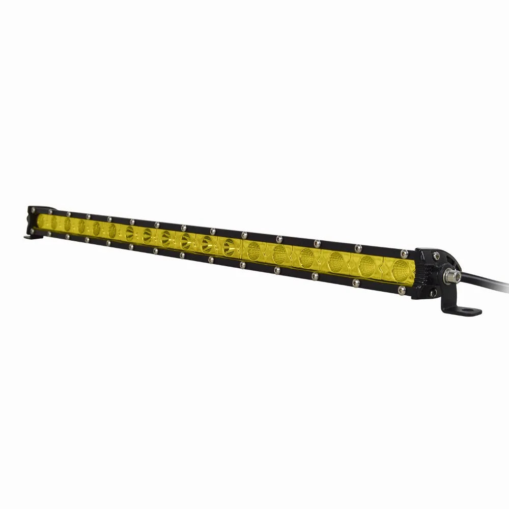 Yellow Single Row Slim 7 13 20 25 32 38 45 50 inch Off-road LED Work Light Bar Fog Driving For SUV UTV ATV 4X4 Truck Boat Car