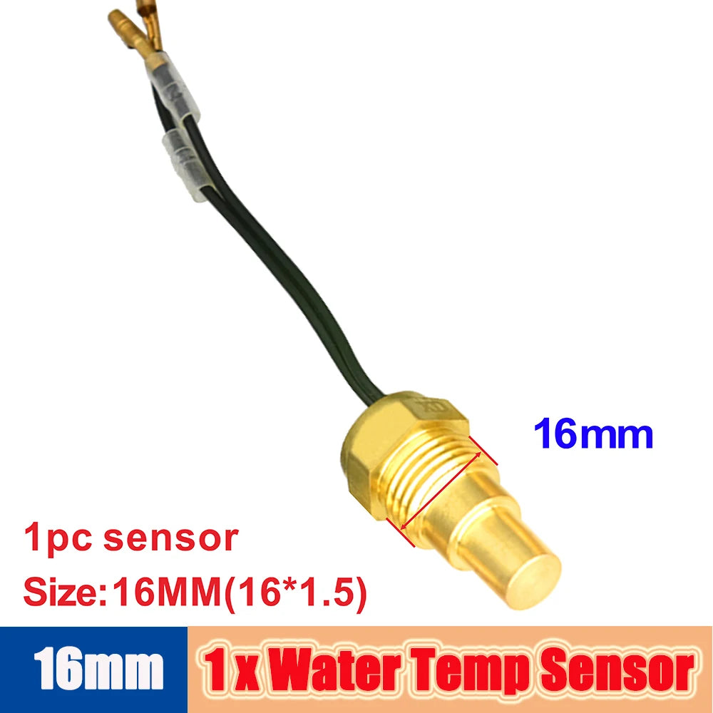 Auto Temperature Meter with Sensor 1/8 NPT 52mm LED Digital Oil /Water Temp Indicator PSI Oil Press Black Gauge Fit Gasoline Car