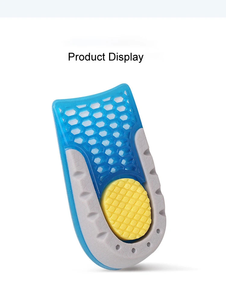 High Quality TPE Heightened Insole Height Increase Half Shoes Pad Men Women Silicone Gel Invisible Growing Heel 1-3cm Lift Soles