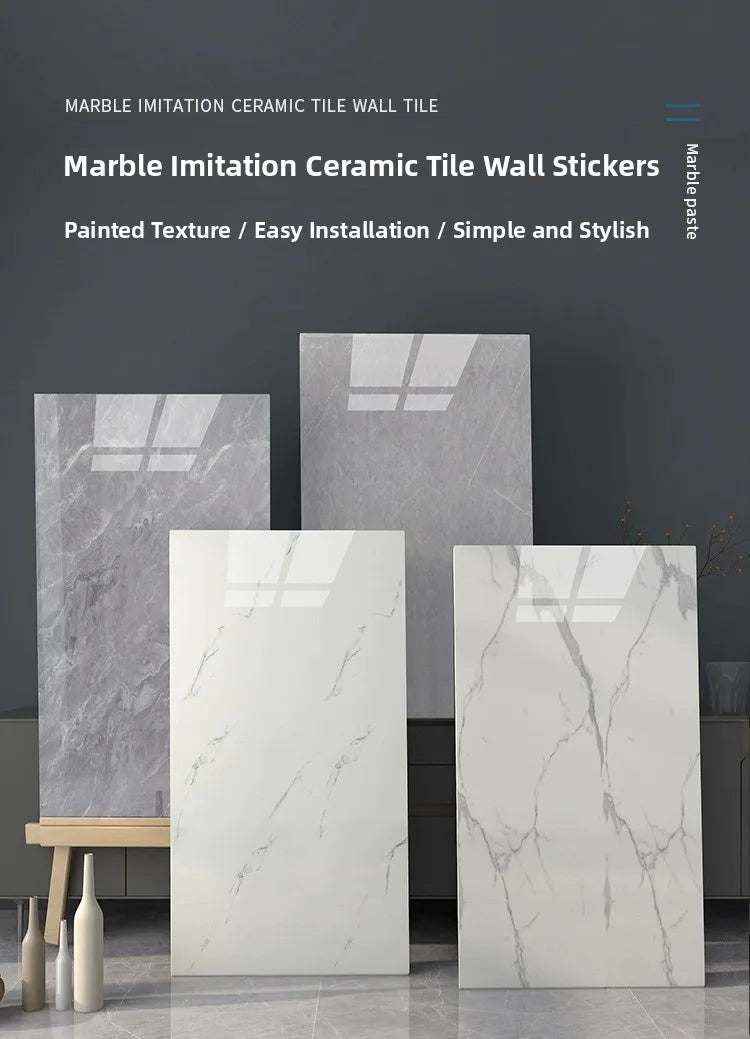 Piastrelle Autoadesive in PVC Impermeabili, Ignifughe, Resistenti all'Umidità, Effetto Marmo, Pannelli Decorativi in Alluminio e Plastica per Pareti