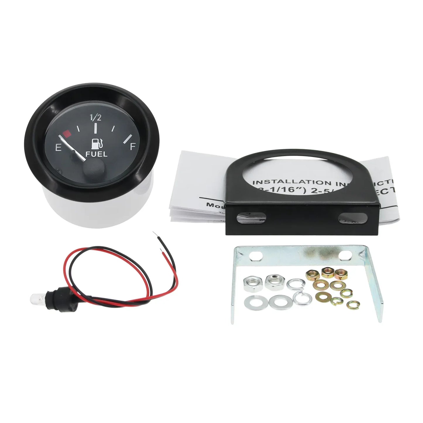 Auto Temperature Meter with Sensor 1/8 NPT 52mm LED Digital Oil /Water Temp Indicator PSI Oil Press Black Gauge Fit Gasoline Car