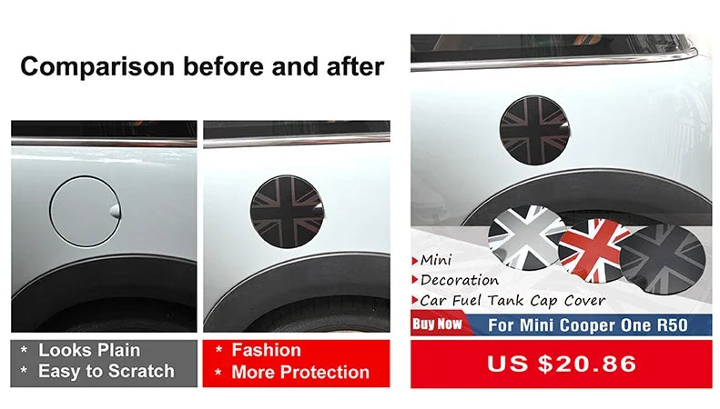 For Mini R50 R52 R53 One Cooper S Hatchback Convertible Car Decoration Accessories Auto Rear View 2pcs Mirror Covers