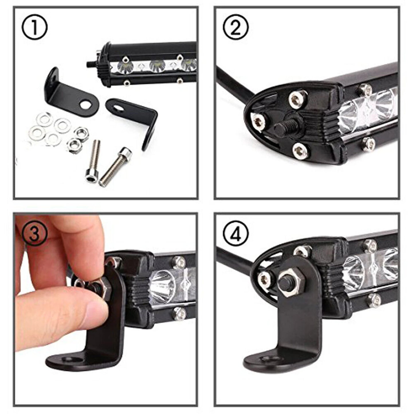 Yellow Single Row Slim 7 13 20 25 32 38 45 50 inch Off-road LED Work Light Bar Fog Driving For SUV UTV ATV 4X4 Truck Boat Car