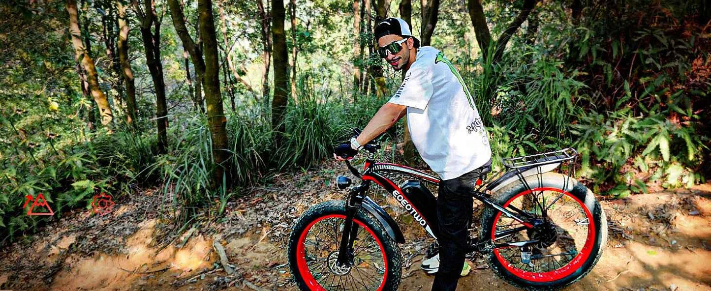EOEOTWO E01 Electric Bike for Adults 1500W Peak Motor 26" Fat Tire Ebike 34MPH 60Miles Range UL2849 Certified Mountain Bicycle