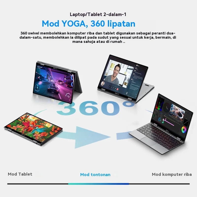 CHUWI MiniBook X N150 Laptop 10.51 Inch 16GB RAM 512GB SSD 2-in-1 Yoga Mode Intel  Windows 11 Notebook 360° Flipable WiFi 6