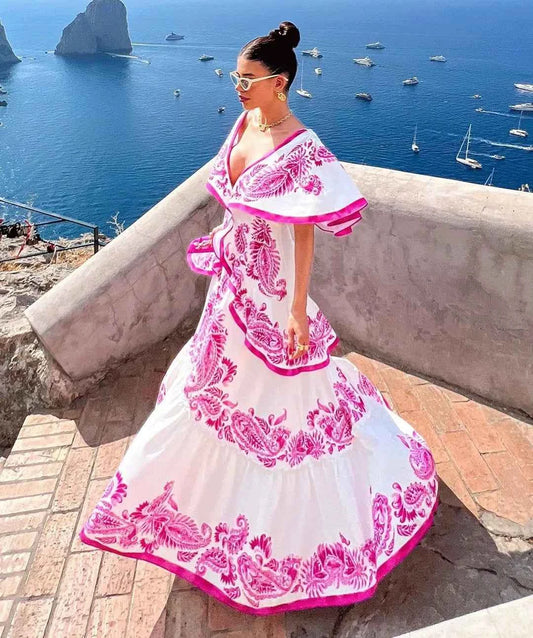 2024 Copricostumi da donna Summer Beach Wear Mujer Abiti con scollo a V Sexy elegante abito da festa femminile Gonna abito a due pezzi Beachwear