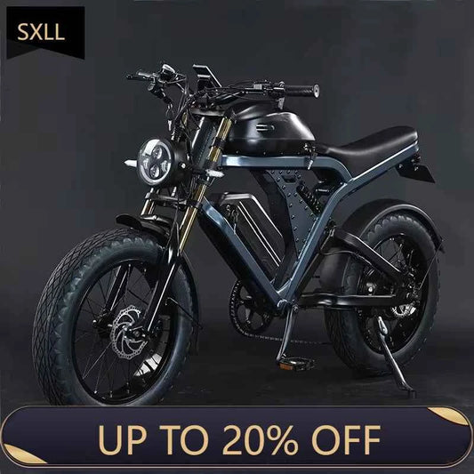 SXLL  Dual motor 2-seat Chinese motorcycle off-road electric bicycle 1500W 55kmh high-speed 52v lithium battery power supply dir