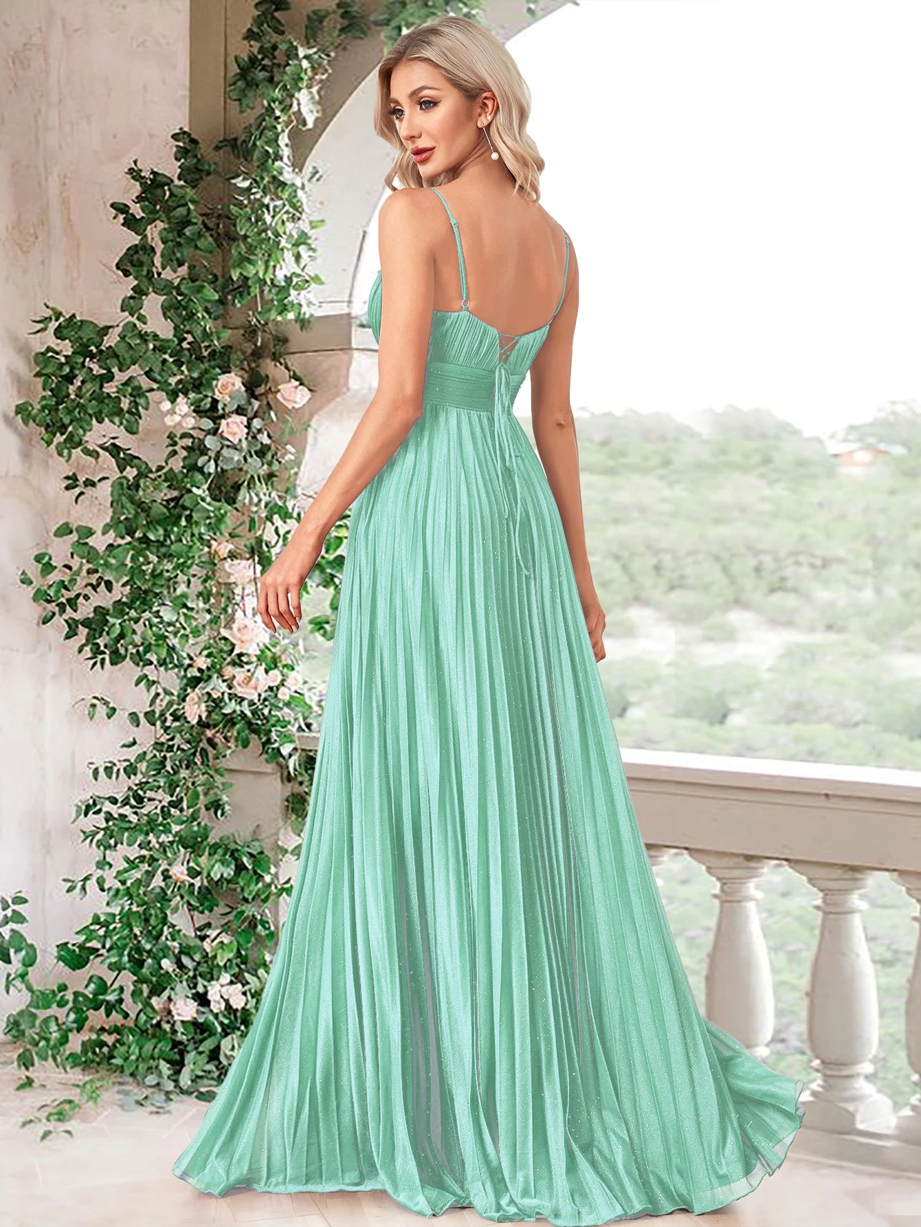 BLUEPLUM Elegant A-line Green Evening Dress Luxury Floor Lenght Women Backless Formal Wedding Party Prom Caicktail Dress Gowns