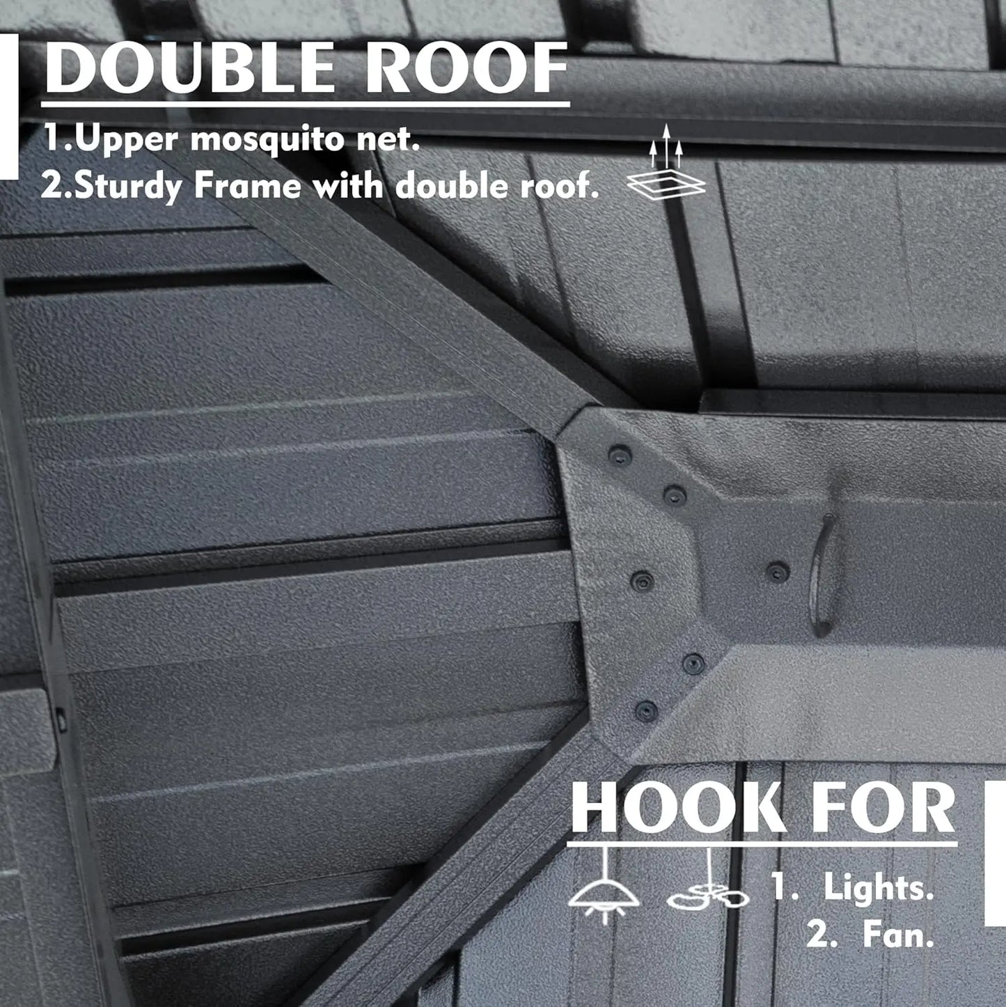 10' x 12' Hardtop Gazebo, Aluminum Frame with Galvanized Steel Double Roof, Outdoor Permanent Pavilion, Customized