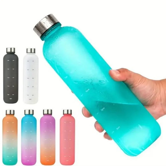 Gradient Sports Water Bottle with Measurements, Leak-Proof, Portable, Narrow Mouth, Sealable, BPA-Free PC Material - For Fitness