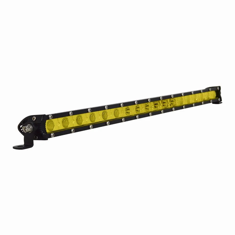 Yellow Single Row Slim 7 13 20 25 32 38 45 50 inch Off-road LED Work Light Bar Fog Driving For SUV UTV ATV 4X4 Truck Boat Car