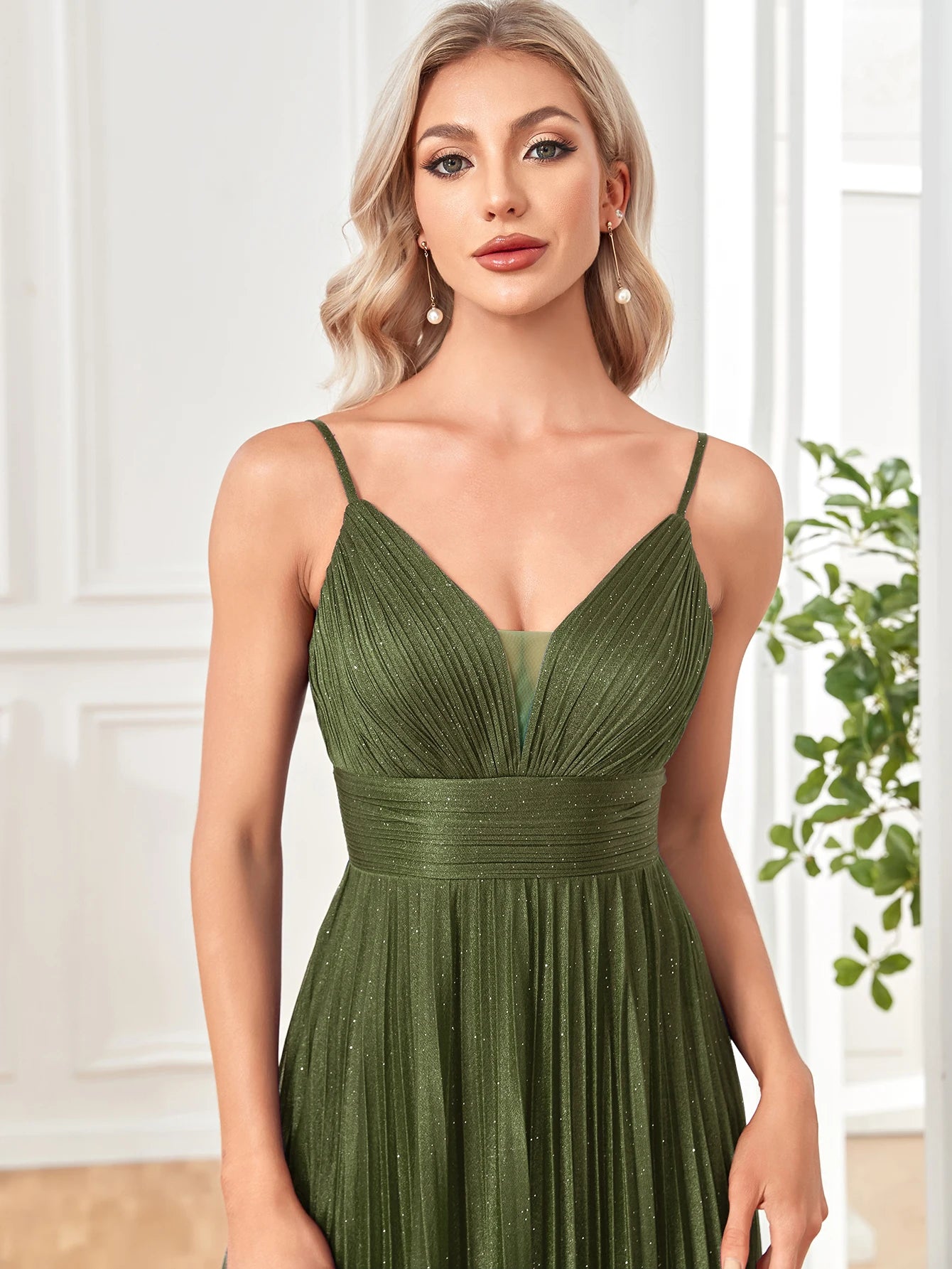 BLUEPLUM Elegant A-line Green Evening Dress Luxury Floor Lenght Women Backless Formal Wedding Party Prom Caicktail Dress Gowns