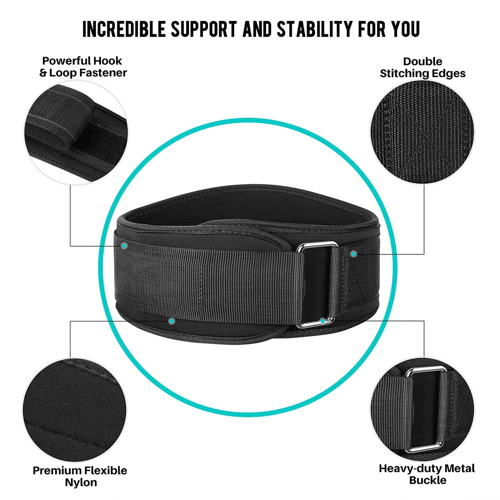 Gym Weightlifting Belt Adjustable Waist Back Support  Squat Dumbbell Barbell Deadlifts Training Fitness